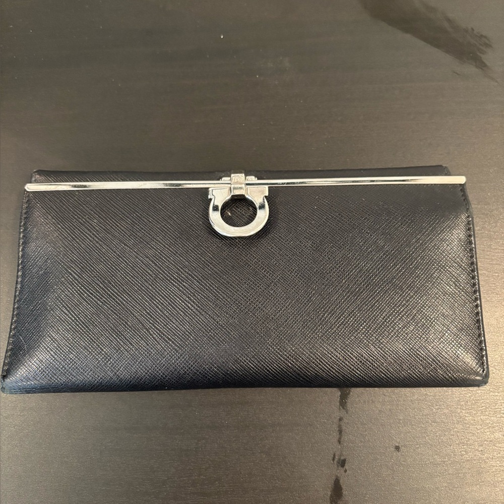 Salvatore Ferragamo Black Leather Wallet